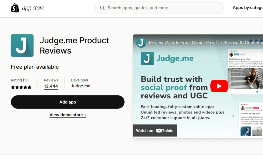 Judge.me Best product review app for Shopify