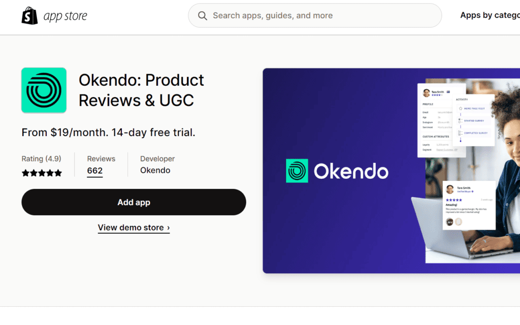 Okendo Best review app for Shopify