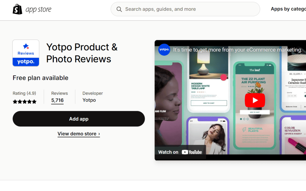 Yotpo best review app for Shopify