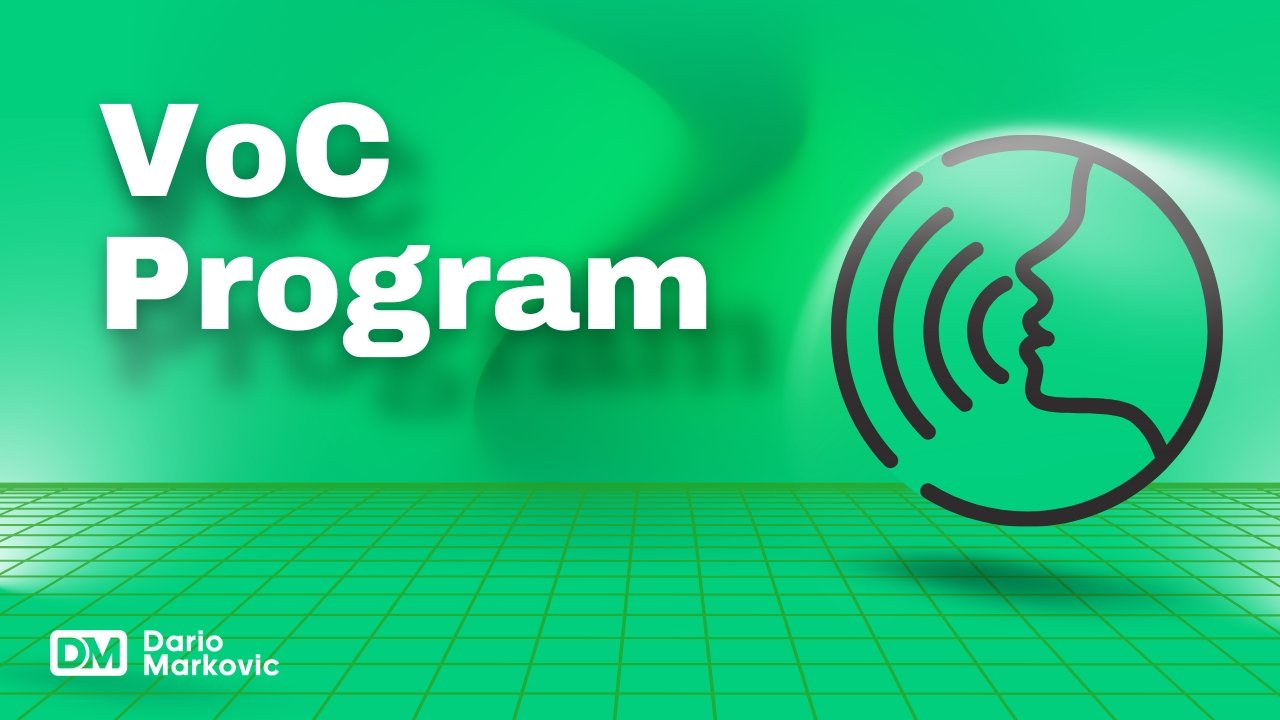 Voice of customer program; VoC program.