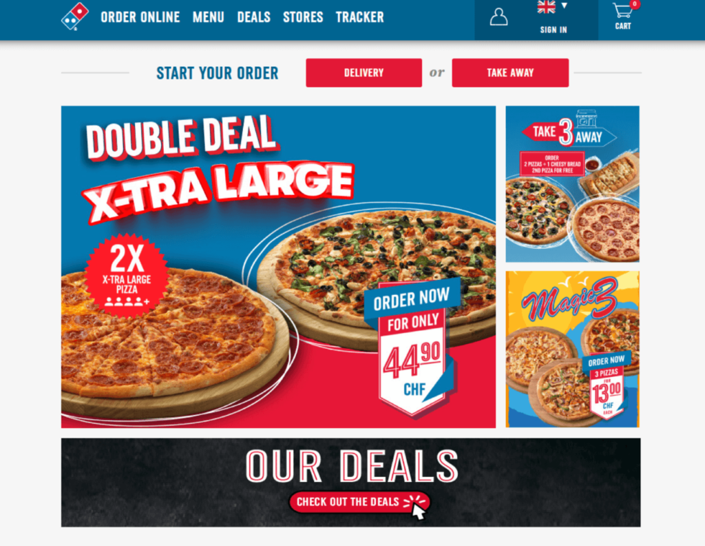 dominos pizza homepage